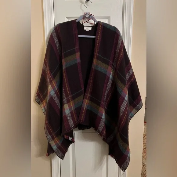 LOFT Multicolor Plaid Wrap - Picture 1 of 3